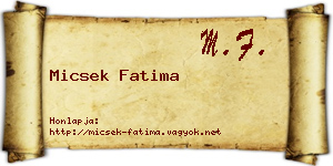 Micsek Fatima névjegykártya